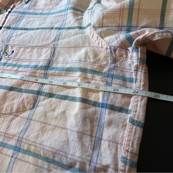 Flying Scotsman Button Down Mens Short Sleeve Plaid Size XL Pink Easter - Picture 5 of 7